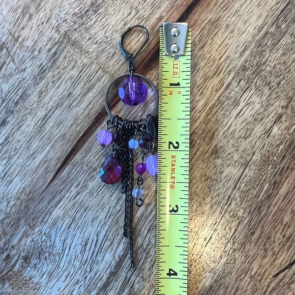 💥2 FOR $15💥 Jessica Simpson Purple Bead Drop Earrings - Picture 8 of 8
